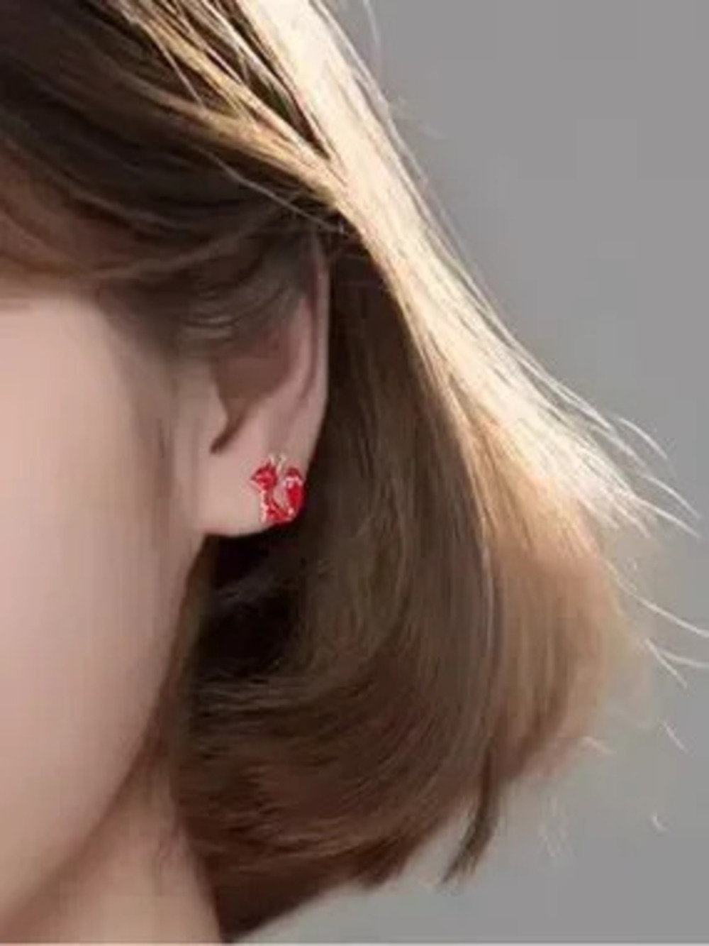 Red Fox Stud Earrings